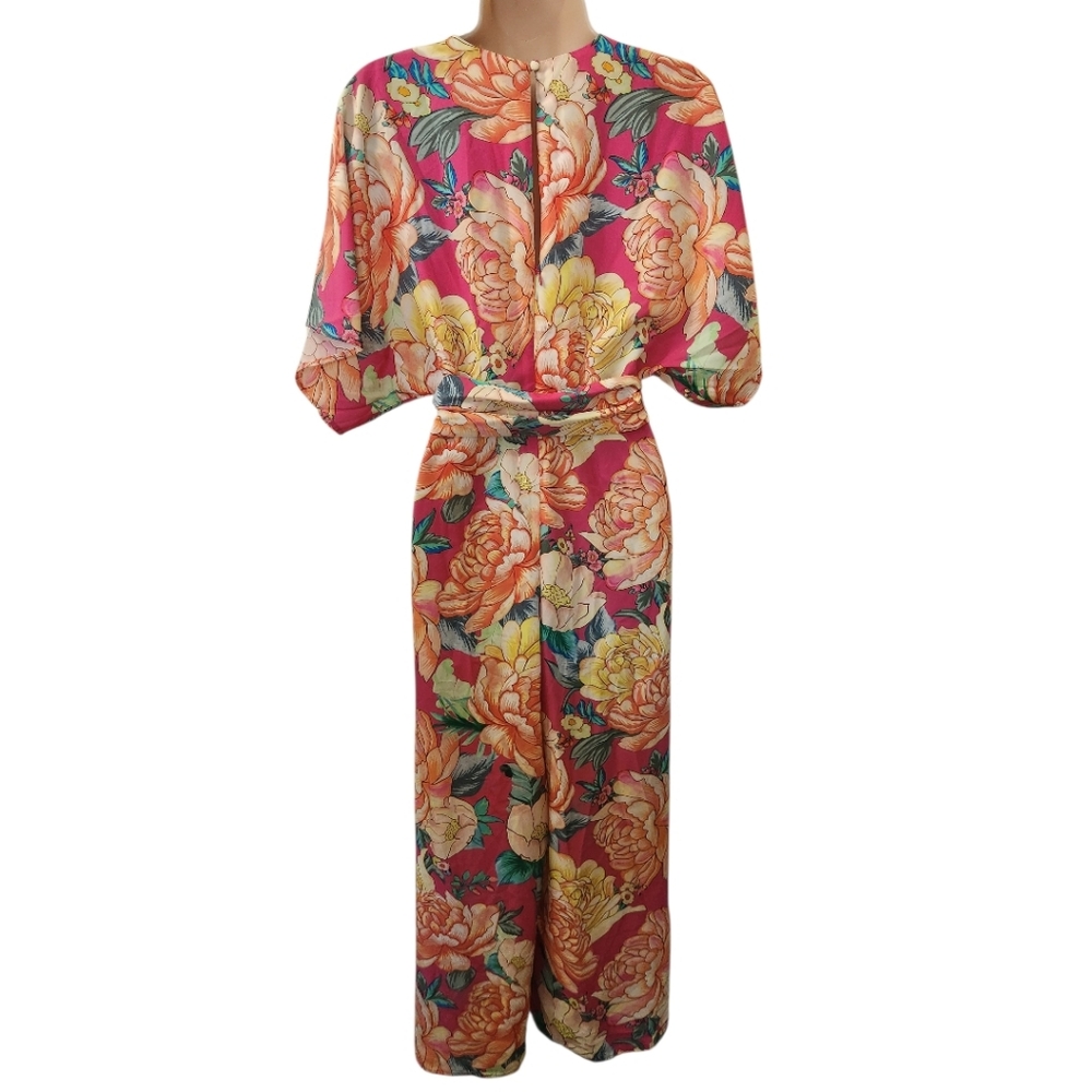 FARM RIO 'Eulalie' Floral Print Wide Leg Jumpsuit - Size XS - Picture 7 of 16